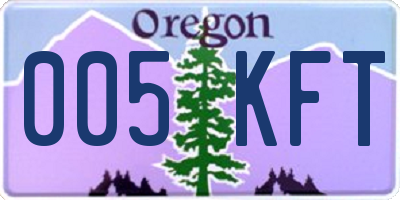 OR license plate 005KFT