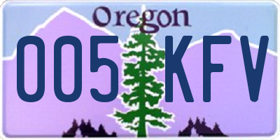 OR license plate 005KFV