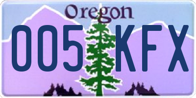 OR license plate 005KFX