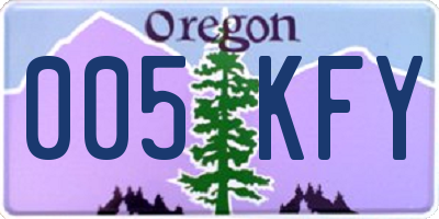 OR license plate 005KFY