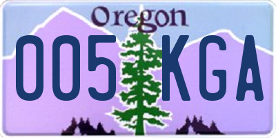 OR license plate 005KGA