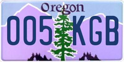 OR license plate 005KGB