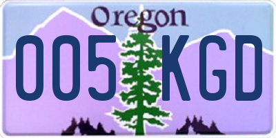 OR license plate 005KGD