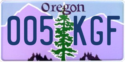 OR license plate 005KGF