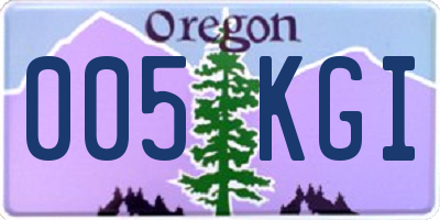 OR license plate 005KGI