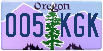 OR license plate 005KGK