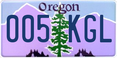 OR license plate 005KGL