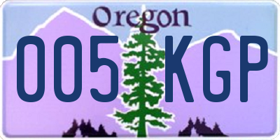 OR license plate 005KGP