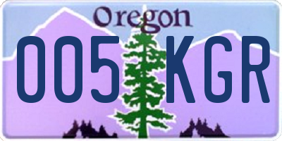 OR license plate 005KGR