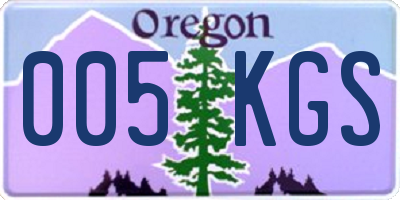OR license plate 005KGS
