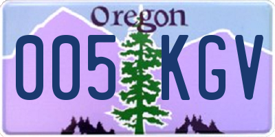 OR license plate 005KGV