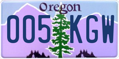 OR license plate 005KGW