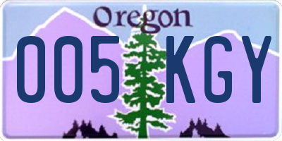 OR license plate 005KGY