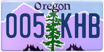 OR license plate 005KHB