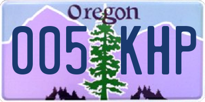 OR license plate 005KHP