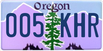OR license plate 005KHR