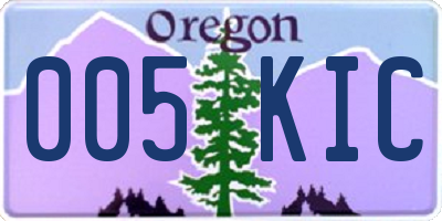 OR license plate 005KIC