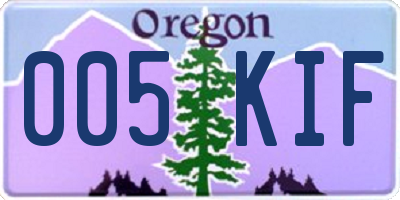 OR license plate 005KIF