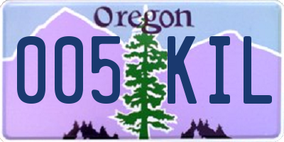 OR license plate 005KIL