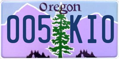OR license plate 005KIO