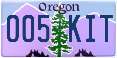 OR license plate 005KIT