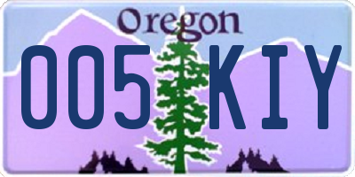 OR license plate 005KIY