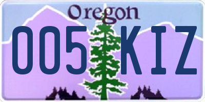 OR license plate 005KIZ
