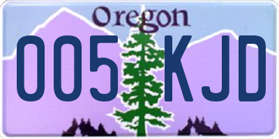 OR license plate 005KJD