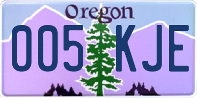 OR license plate 005KJE