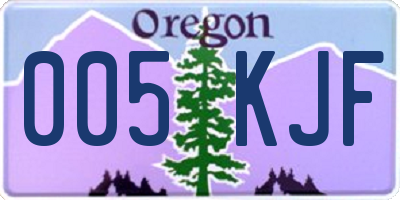 OR license plate 005KJF