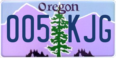 OR license plate 005KJG