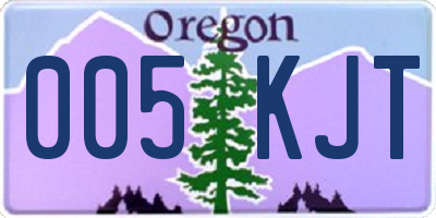 OR license plate 005KJT