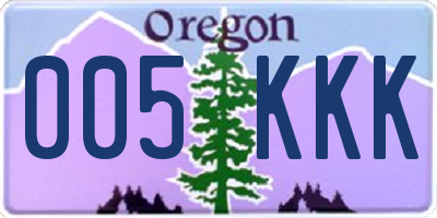 OR license plate 005KKK