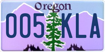 OR license plate 005KLA