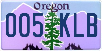 OR license plate 005KLB
