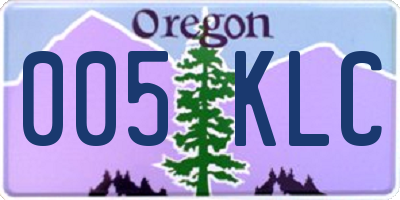 OR license plate 005KLC