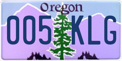 OR license plate 005KLG