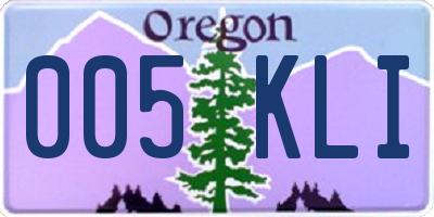 OR license plate 005KLI