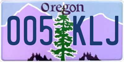 OR license plate 005KLJ