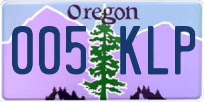 OR license plate 005KLP