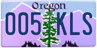 OR license plate 005KLS