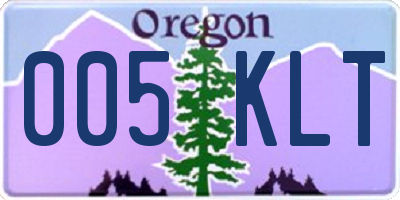 OR license plate 005KLT