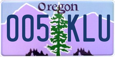 OR license plate 005KLU