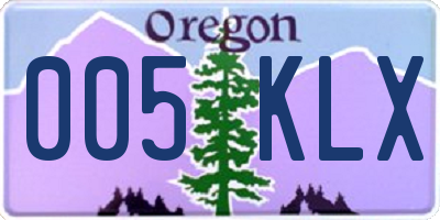 OR license plate 005KLX