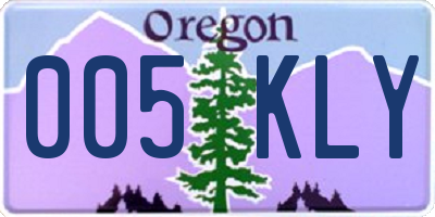 OR license plate 005KLY