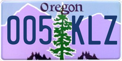 OR license plate 005KLZ