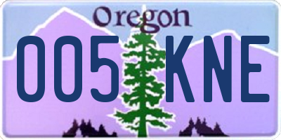 OR license plate 005KNE