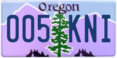 OR license plate 005KNI