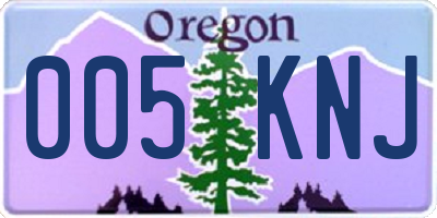 OR license plate 005KNJ