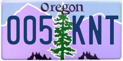 OR license plate 005KNT